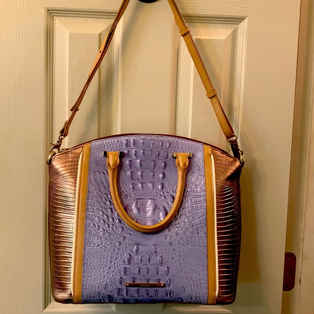 Periwinkle and gold excellent condition Brahmin purse